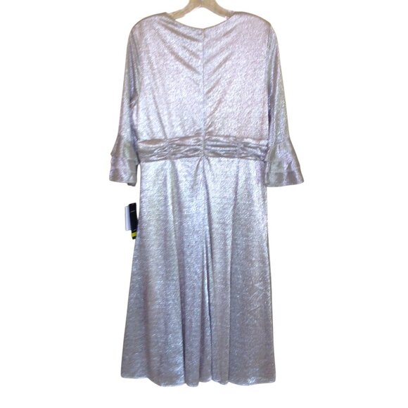 Glamour by Gabrielle Lined Cocktail Dress Silver 10 NWT - Picture 3 of 5